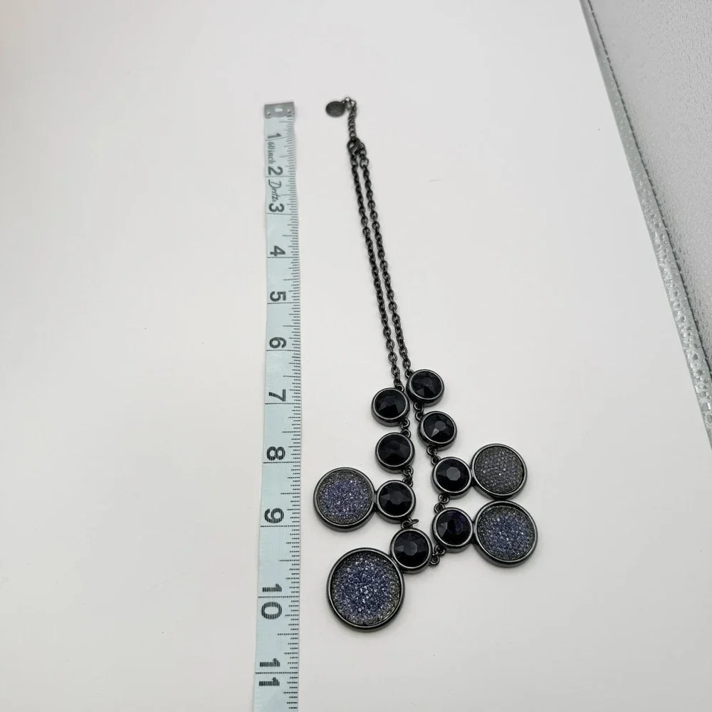 Vintage Y2K‎ Gunmetal Tone Bib Necklace Statement Boho Women's Classic Jewelry